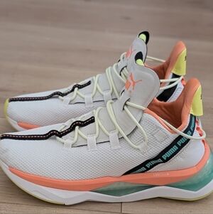 Puma White and Yellow Athletic Shoes